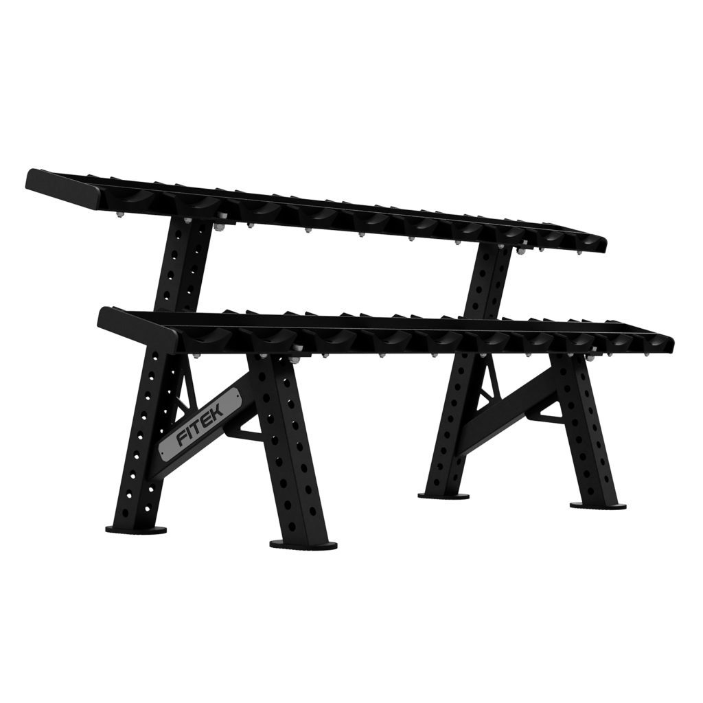 FITEK Commercial Round Dumbbell Rack with Rubber Saddles