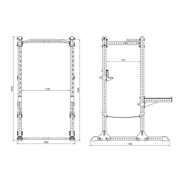 FITEK 2C0775 Commercial Power Rack (75x75mm) Heavy Duty